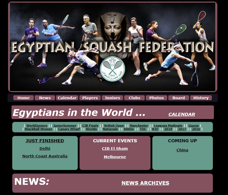 Rankings Egyptian Squash Federation